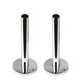 130mm x 15mm Pipe tails with Floor Covers (pair) Chrome Plated