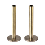 130mm x 15mm Pipe tails with Floor Covers (pair) Antique Brass