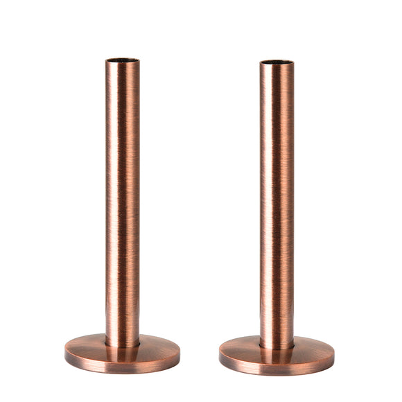 130mm x 15mm Pipe tails with Floor Covers (pair) Antique Copper