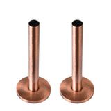 130mm x 15mm Pipe tails with Floor Covers (pair) Antique Copper