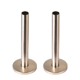 130mm x 15mm Pipe tails with Floor Covers (pair) Satin Nickel