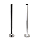 300mm x 15mm Pipe tails with Floor Covers (pair) Chrome Plated