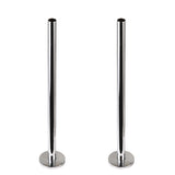 300mm x 15mm Pipe tails with Floor Covers (pair) Chrome Plated