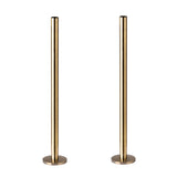 300mm x 15mm Pipe tails with Floor Covers (pair) Antique Brass