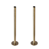 300mm x 15mm Pipe tails with Floor Covers (pair) Antique Brass