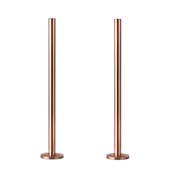 300mm x 15mm Pipe tails with Floor Covers (pair) Antique Copper