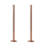 300mm x 15mm Pipe tails with Floor Covers (pair) Antique Copper