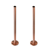 300mm x 15mm Pipe tails with Floor Covers (pair) Antique Copper