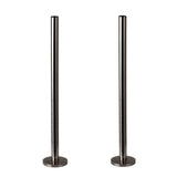 300mm x 15mm Pipe tails with Floor Covers (pair) Black Nickel