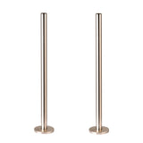 300mm x 15mm Pipe tails with Floor Covers (pair) Satin Nickel