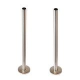 300mm x 15mm Pipe tails with Floor Covers (pair) Satin Nickel