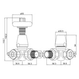 diagram of Traditional Corner TRV Twin Pack Chrome Plated