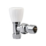 10mm Angled Manual Radiator Valve c/w 1/2" Nut Tail