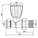 diagram of 15mm Straight Manual Radiator Valve