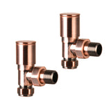 Modern Angled Decorative Radiator Valves (Pairs) Antique Copper