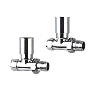 Modern Straight Decorative Radiator Valves (Pairs)