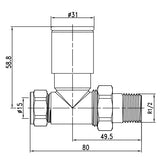 diagram of Modern Straight Decorative Radiator Valve