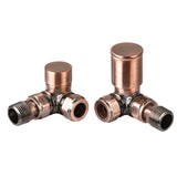 Modern Corner Decorative Manual Radiator Valve and Lockshield Valve Antique Copper