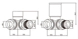 diagram of Modern Corner Decorative Manual Radiator Valve and Lockshield Valve