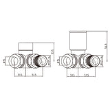 diagram of Modern Corner Decorative Manual Radiator Valve and Lockshield Valve