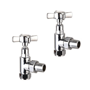 Traditional Cross Head Angled Decorative Radiator Valves (Pairs)