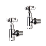 Traditional Cross Head Angled Decorative Radiator Valves (Pairs)