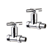 Modern Cross Head Straight Decorative Radiator Valves (Pairs)
