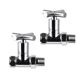 Modern Cross Head Straight Decorative Radiator Valves (Pairs)