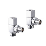 Square Angled Decorative Radiator Valves (Pairs)