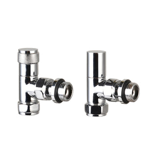 Modern Knurled head Angled Decorative Radiator Valve and Lockshield Valve